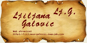 Ljiljana Galović vizit kartica